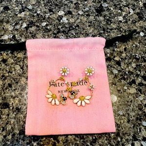 Kate Spade earrings - white spring flower. Dainty.